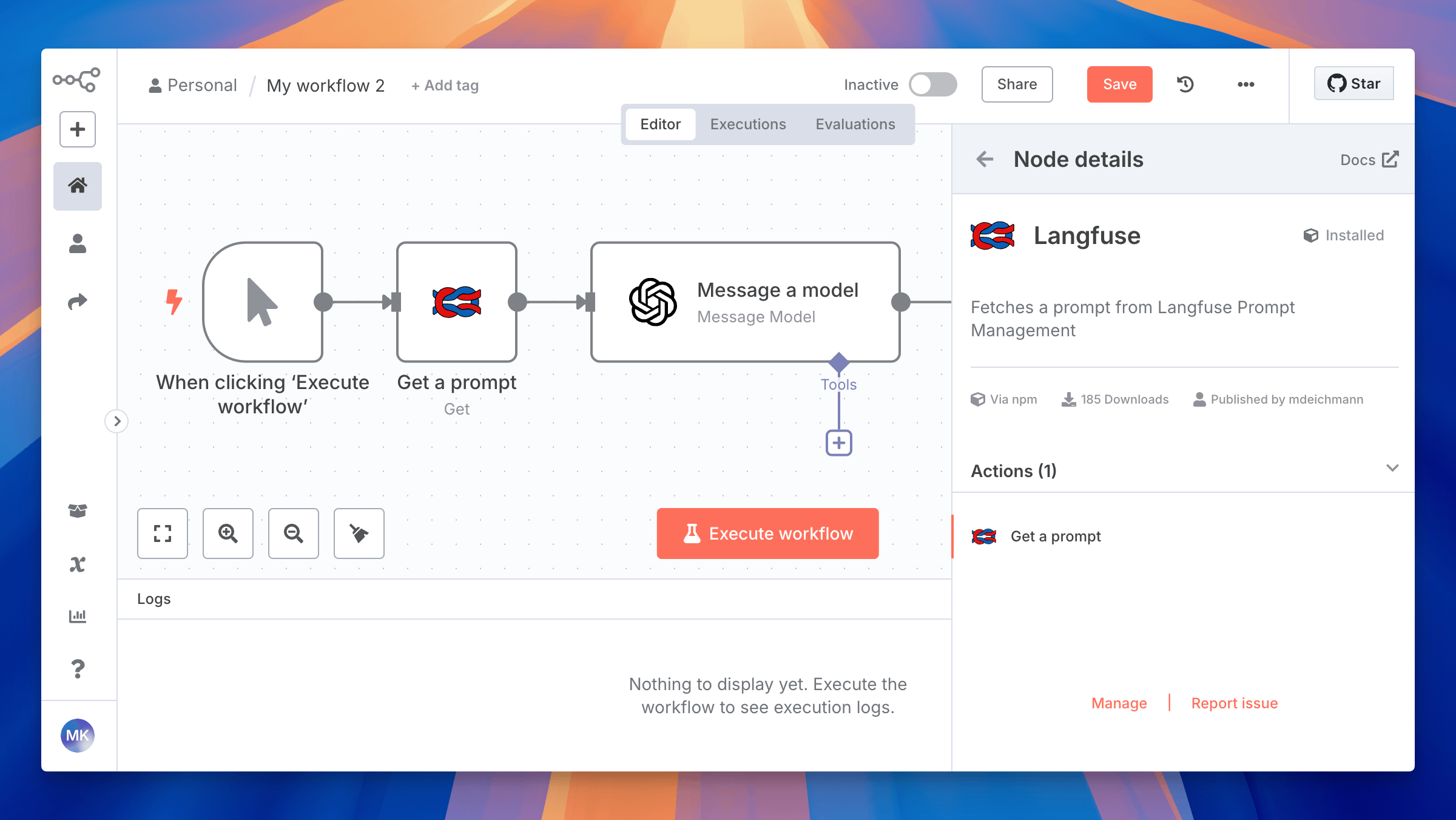 n8n Node for Langfuse Prompt Management
